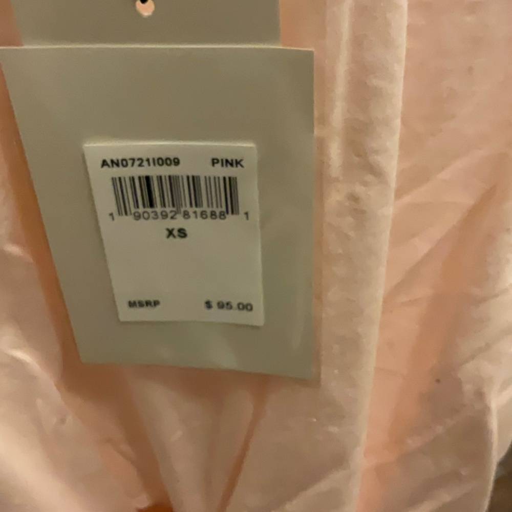 7 For All Mankind Light Pink Tie-Front Tee - Picture 3 of 4